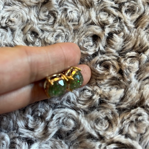 Kate Spade Druxy Stud Glitter Shimmer Earrings Costume Jewelry Sequin Metallic - Picture 6 of 16